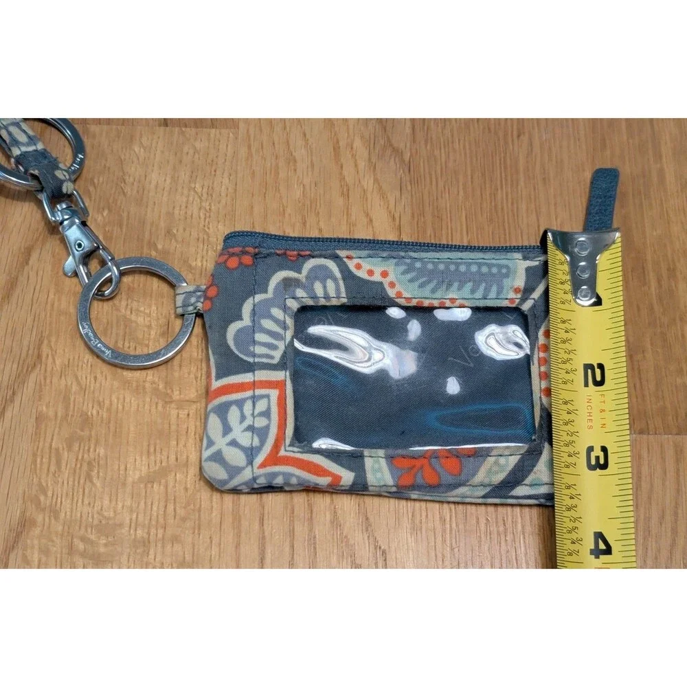 Vtg Vera Bradley Window Coin Purse Key Chain Lanyard Nordic Floral Pattern - Picture 5 of 7